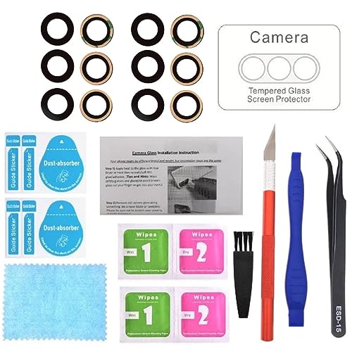 2 x PHONSUN Rear Camera Lens Glass Replacement with Pre-Installed Adhesive/Installation Guide and Camera Lens Protector for Samsung Galaxy A14 5G SM-A146U A146