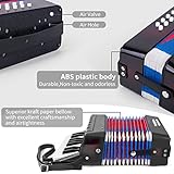 Accordion, 17 Keys Piano Accordion for Kids Students 8 Bass with Straps for Beginners Student Educational Musical Instrument (Black)