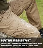 Cargo Pants for Mens Breathable Ripstop Cargo Work Pants Outdoor Quick Dry Stretch Tactical Construction Hiking Travel Pants with 9 Pockets Dark Khaki 34Wx30L