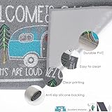 OCCdesign Camper RV Travel Trailer Door Mat -Camping Rug Decor for Campervan Caravan Motorhomes -Funny Gift for Families Friends Campers -The Friendship is Free S005