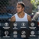 DACOM Bone Conduction Headphones Wireless Bluetooth Open Ear Headphones BT5.3 IPX7 Waterproof Answer Phone Noise Canceling Sports Headphones with Mic for Running Hiking Workout