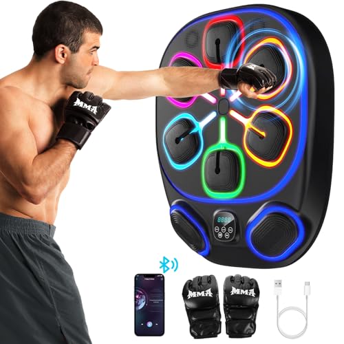 2025 Smart Music Boxing Machine for Kids and Adults, LED Wall-Mounted Bluetooth Training System with Boxing Gloves, Home Workout Equipment for Fitness and Stress Relief