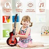 M SANMERSEN Kids Guitar 4 Strings Electric Guitar for Kids Toddler Guitar with Strap Light Up Musical Toys for 3 4 5 Year Old Boys Girls Gifts