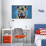 Abstract Bulldog Canvas Painting Modern Abstract Wall Art Watercolor Animal Posters and Prints Wall Decor Large Unframe Wall Artwork Home Decor Office Kitchen Wall Decoration for Home Classroom Office