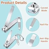 Lasnten 60 Pcs Nail Clipper Set Stainless Steel Fingernail and Toenail Clippers Individually Wrapped Nail Cutters Bulk, Large and Small