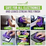 Screen Mom Screen Cleaner Spray and Microfiber Cloth 16oz Screen Cleaner Spray and Wipe for TV, Laptop, Computer, Phone, iPad, Car Screen Cleaning Kit Electronic Cleaner Spray