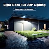 OKPRO Solar Lights Outdoor Waterproof, 168LED 6500K Flood Light Dusk to Dawn, 8 Sides Parking Lot Lights with Motion Sensor, IP66 Waterproof Solar Powered Outdoor Lights for Yard, Pools(2 Pack)