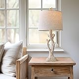 OYEARS Farmhouse Table Lamps Set of 2 for Living Room Bedroom Bedside Tree Lamp Nightstand End Table 25" Lamps Vintage Natural Style