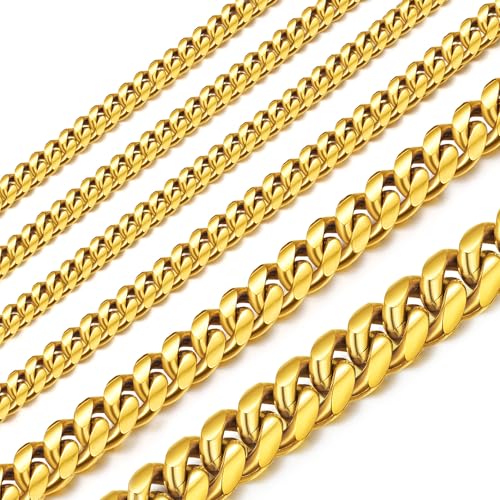 Rapper Gold Chain Necklace 20 inches 10mm Men's Gold Cuban Chain
