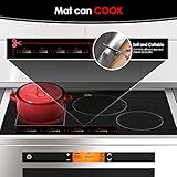 KitchenRaku Large Induction Cooktop Protector Mat 21.2x35.4 IN,Translucent (Magnetic) Electric Stove Burner Covers Antiscratch as Glass Top Stove Cover or Electric Stove Top