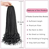 144 Strands Goddess Crochet Box Braids with Curly Ends 18 Inch Pre Looped Box Braids Crochet Hair 8 Packs Curly Crochet Braids for Black Women