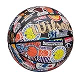 WILSON NBA All Team Retro Basketball - Multicolor, Size 7-29.5"