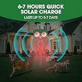 Animal Repellent, Raccoon Repellent Ultrasonic, Waterproof Motion Detection LED Flash Light, Solar Animal Repellent Ultrasonic Outdoor for Dogs Fox Rabbit Squirrels Coyote Cat Deterrent