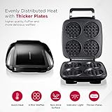 mywaffle Classic Waffle & Chaffle Maker - For Breakfast, Churro, Keto, Belgian and Dessert Waffles - Non-Stick Surface, Extra Deep Plates and Easy to Clean, Perfect for Individuals and Families