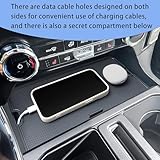 Upgrade Center Console Organizer Compartment Cover for 2021-2024 2025 Ford F150 Accessories Interior Hidden Panel Secret Pocket Lid USB Hole (Fits into The Open Pocket in Front of The Shifter)