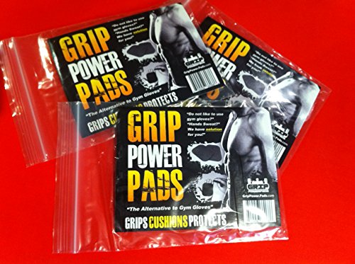 Grip Power Pads Original Lifting Grips The Alternative to Gym Workout Gloves Comfortable (3 Pack)