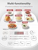 Toshiba Mini Rice Cooker, 3 Cups Uncooked Small Rice Cooker, Steamer & Warmer, With Fuzzy Logic And One-Touch Cooking, 24 Hour Delay Timer And Auto Keep Warm Feature, White