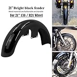 HDBUBALUS 21" Motorcycle Front Fender Mudguards for 130 / R21 Tire Fit for Harley Bagger Touring Road King Electra Glide Street Glide FLHR FLHX (Gloss Black)