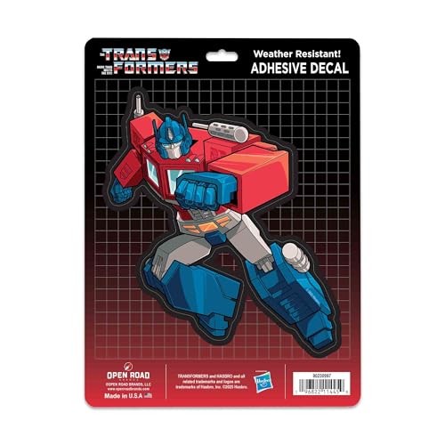 Hasbro Transformers Optimus Prime Adhesive Vinyl Decal - Fun Transformers Sticker for Car, Window or Laptop