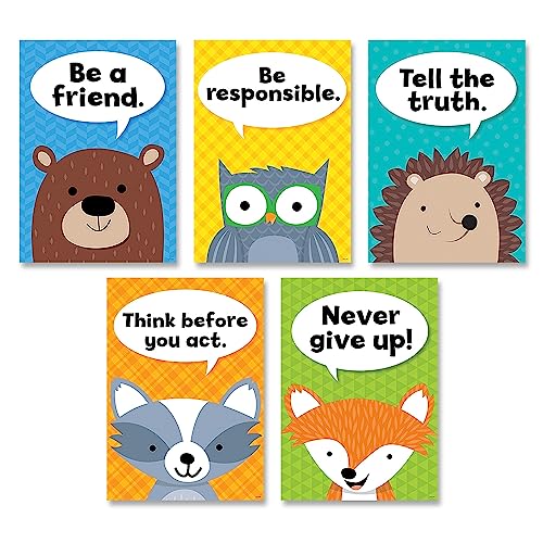 CTP Woodland Friends Character Traits Inspire U 5-Poster Pack, 13 3/8" x 19" (Creative Teaching Press 8697)