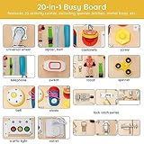 NILUTO Montessori Busy Board for Toddlers 20-in-1 Large Busy Board for 1 2 3 4 Year Old Busy Board Toys Learn to Dress Toys for 3 Yeas Kids Learning Toy for Kids Busy Board