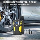 Ohleats Tire Inflator Air Compressor, 12V Car Tire Pump with Digital Pressure Gauge, Portable Shut Off with LED Light for Car Tires, Bicycles & Other Inflatables, Car Accessories