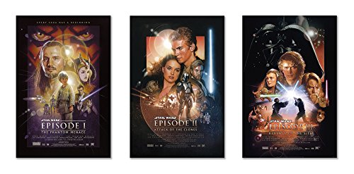 POSTER STOP ONLINE Star Wars Episode I, II & III - Movie Poster/Print Set (3 Individual Full Size Movie Posters) (Size 24" x 36" each)