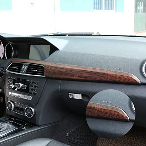 Autobro for Mercedes Benz C Class W204 2010-2013 LHD ABS Chrome Car Center Console Dashboard Cover Panel Accessories (Pine Wood Grain)