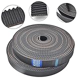 POWGE 10Meters 3M-20mm HTD 3M Open Ended Timing Belt Width 20mm Rubber Fiberglass Neoprene Arc Tooth HTD3M Synchronous Belt Pulley Laser Engraving CNC,Pack of (10Meters, Width 20mm)