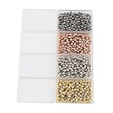 SUBANG 800 Pieces Map Tacks 1/8-Inch Retro Metallic Color Beads Head Marking Push Pins, 4 Colors