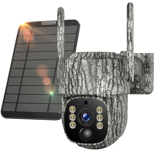 Cellular Trail Camera- 4G LTE with Unlimited Data, 360° View FHD Live Streaming Solar Panel Night Vision Motion Detection Two-Way Audio Game Camera for Hunting & Outdoor Security