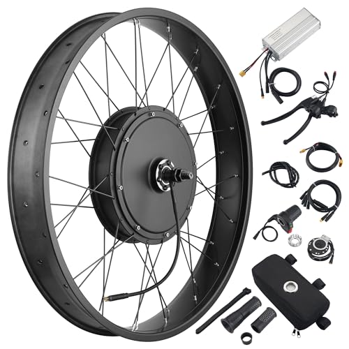 AW 26"x4" Fat Tire 48V Ebike Electric Front Wheel Bicycle Kit Electric Bike Conversion Kit 1000W Hub Motor Kit Dual Mode Controller