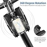 ROCKBROS Bike Front Frame/Handlebar Phone Mount Bag Top Tube Bike/Bicycle Bag Waterproof Cycling Accessories Bike Pouch with 360° Rotation Phone Holder Fit Smartphone Below 6.7''