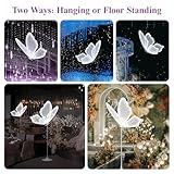 YM sky Wedding Butterfly LED Floor Lamp: Hanging Butterfly White Color Ceiling Light - Romantic Wedding Decoration Lights Fixture - Adjustable Height Creative Butterfly Props (1, 60 CM/23.6 in)