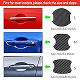 WORCAS 4Pcs TPU Carbon Fiber Like Car Door Handle Cup Protective Sticker Auto Door Paint Guard Car Door Cup Scratch Protection Films Universal Door Handle Cups Protective Pad(L)