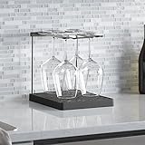 KOHLER K-8628-CHR Wine Glass Drying Rack, Wine Glasses Rack Organizer, Folding Drying Rack for 6 Wine Glasses, Charcoal