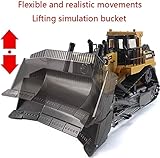 HEBXMF RC Excavator Rc Car 1: 16 Metal Bulldozer Toy Car Powered Jumbo Grand Bulldozer Tractor Truck Remote Control Off-Road Vehicle RC Crawler Car Toy Toys for Boys Gift