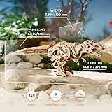 UGEARS Wooden 3D Puzzles for Adults - Tyrannosaurus Rex Dinosaur Model Kit Craft Kits for Adults Women and Men - 3D Wooden Dinosaur Automaton Models for Adults to Build Wood Puzzles Adult - 249 Pcs