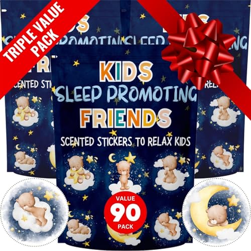 Sleep Promoting Stickers for Kids and Adults (90 Pack) - All Natural, Chemical and Drug Free Sleep Support, Melatonin Free, Children’s Sleep Aid, Promotes Healthy Sleep Cycles