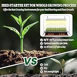 SOLIGT 1020 Size Seed Starter Kit with Grow Light and Heat Mat - Strong Seed Starter Tray, 7" Humidity Dome, Grow Light Stand for Seed Starting & Seedling Propagation