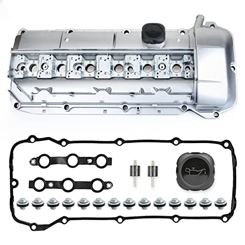 MITZONE Upgrade Aluminum Valve Cover Kit Compatible with 1998-08/2002 BMW Z3 323i 325i 328i 330i 525i 528i 530i X5 2.5L 2.8L 3.0L Part 11121432928