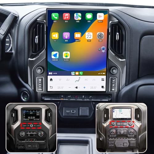 15.6 Inch Touch Screen Android Car Radio for GMC Sierra Chevrolet Silverado 2019 2020 2021 2022 2023 Head Unit Wirless Carplay GPS Navigation Screen Upgrade Multimedia Player Android Auto
