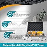 EXFEIN Diamond Tile Hole Saw Kit 12pcs - Diamond Core Drill Bits 6/6/8/19/25/35/50/75/102mm for Tile Porcelain Ceramic Marble with 20mm Finger Bit and 50mm Chamfer Bit Trimming Holes and SDS Adapter