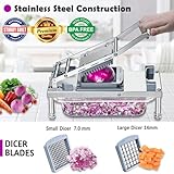 Vegetable Chopper, Veggie Chopper With 8 Blades, Onion Chopper with Container, Pro All-in-1 Food Chopper Vegetable Cutter, Grater, Dicer, Mandoline Slicer, Stainless steel materials Salad Chopper