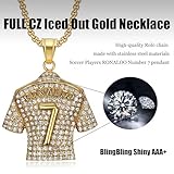 Kalapure Number 7 Soccer Jersey Necklace for Boys, No.7 Soccer Jersey Ball Necklace for Mens, No.7 Jersey Soccer Necklaces for Football Fans