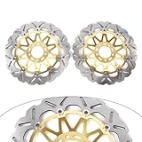 Cnfang4 1 Set Front Brake Disc Rotors Gold Stainless Steel For Kawasaki ZXR750R Ninja ZX9R ZZR1100 ZX12R ZZR1200