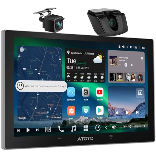 ATOTOZONE X10 Android in-Dash Navigation, Double Din Car Stereo, ChatGPT AI Assistant, 4G LTE, Wireless Carplay & Android Auto, Dual Phone Connection & Bluetooth,X10G211E-R3-US06