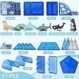 Arctic Animals Magnetic Tiles for Kids Ages 3-8, Frozen Toys Magnetic Building Set with 6 Sea Animals, Educational Magnet Blocks for School Toddlers, Birthday Xmas Gifting Purpose for Boys Girls 4-6