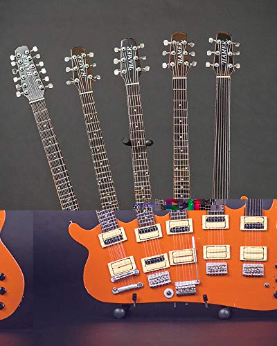 RICK NIELSEN™ Five-Neck Orange Monster Mini Guitar Replica Collectible - Officially Licensed