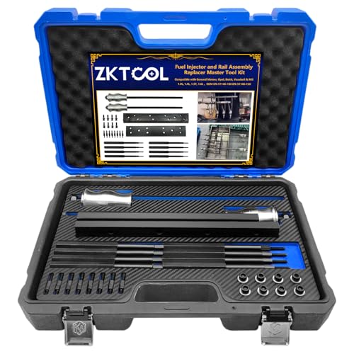 ZKTOOL EN-51146 GM-51146 Fuel Injector and Rail Assembly Replacer Master Tool Kit Compatible with General Motors, Opel, Buick, Vauxhall & MG 1.0L, 1.4L, 1.5T, 1.6L ，OEM EN-51146-100 EN-51146-150